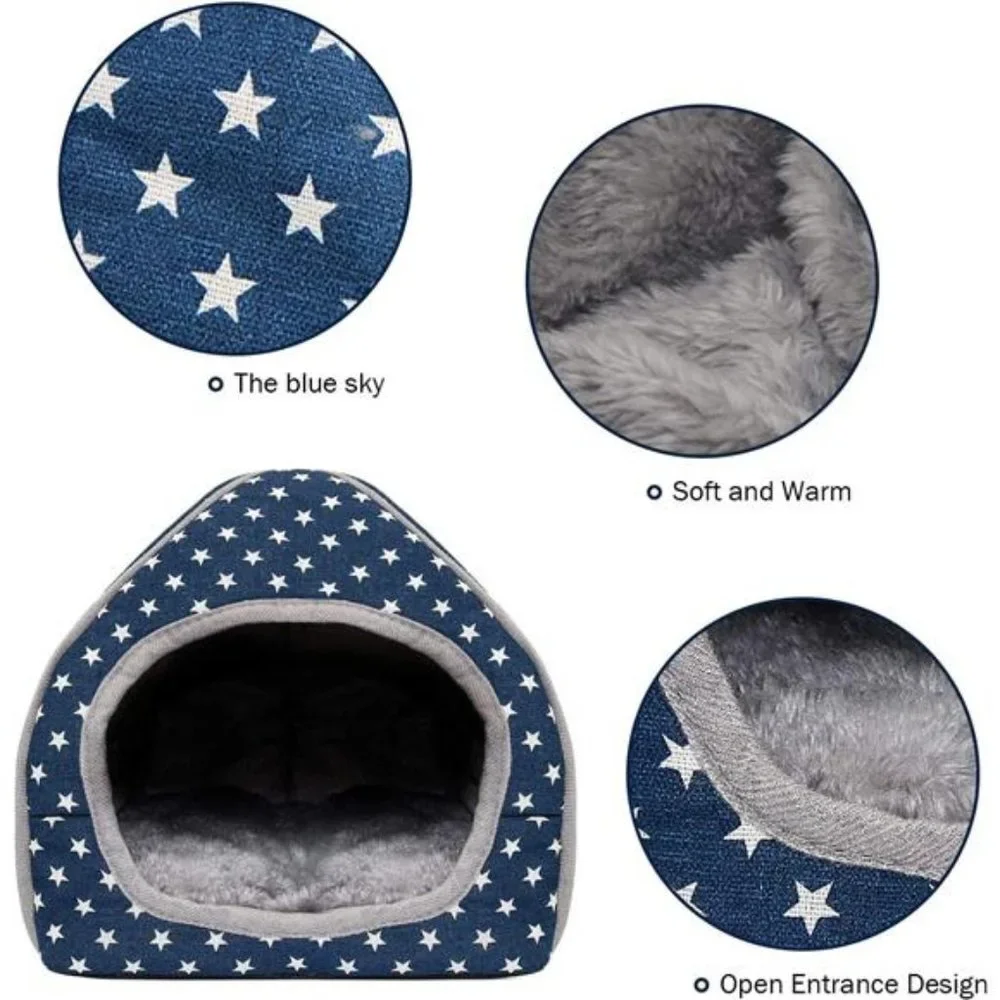 Guinea Pig House Bed Cozy Hamster Cave Large Hideout for Dwarf Rabbits Hedgehog